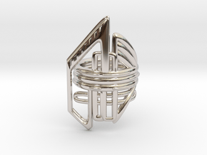 Balem's Ring2 - US-Size 7 (17.35 mm) in Rhodium Plated Brass