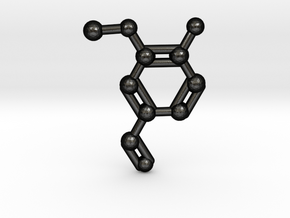 Vanillin (Vanilla) Molecule Necklace Keychain in Matte Black Steel