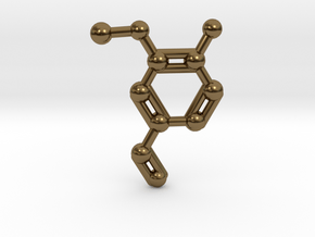 Vanillin (Vanilla) Molecule Necklace Keychain in Polished Bronze