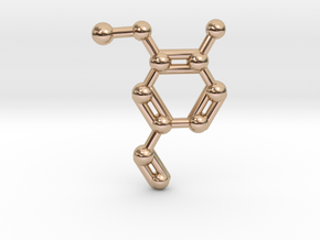 Vanillin (Vanilla) Molecule Necklace Keychain in 14k Rose Gold Plated Brass