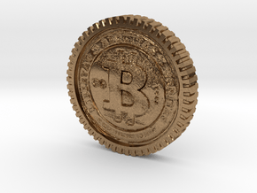 Bitcoin high detail in Natural Brass