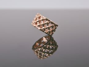 Gold Mesh Ring / Sterling Silver Mesh Ring in 14k Rose Gold Plated Brass