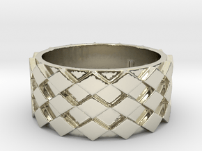 Futuristic Diamond Ring Size 9 in 14k White Gold