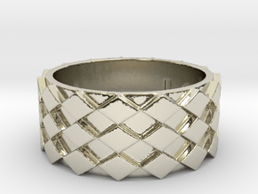 Futuristic Diamond Ring Size 10 in 14k White Gold