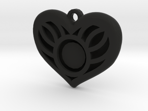 You Are In My Heart Pendant in Black Natural Versatile Plastic