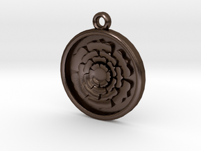 Rose Pendant For Shapeways in Polished Bronze Steel