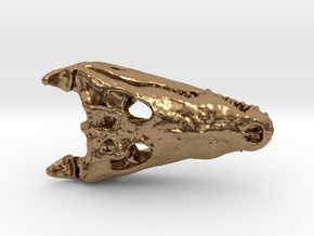 Crocodile Skull Pendant  in Natural Brass