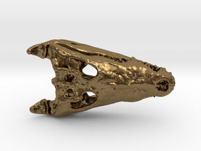 Crocodile Skull Pendant  in Natural Bronze