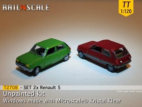 SET 2x Renault 5 (TT 1:120) in Smooth Fine Detail Plastic