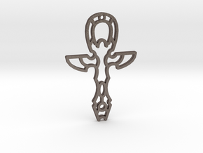 Ankh / Ank / Anj in Polished Bronzed Silver Steel