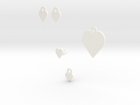 heart jewelry set in White Processed Versatile Plastic