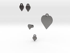 heart jewelry set in Polished Nickel Steel