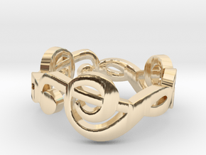 Treble clef ring size 7 in 14K Yellow Gold