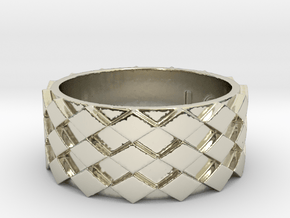 Futuristic Diamond Ring Size 11 in 14k White Gold