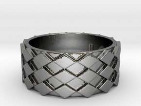 Futuristic Diamond Ring Size 11 in Fine Detail Polished Silver