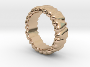 Ring Heart To Heart 32 - Italian Size 32 in 14k Rose Gold Plated Brass