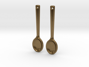 Spoon Earrings in Natural Bronze