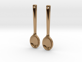 Spoon Earrings in Polished Brass