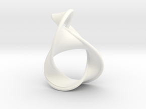 Figure 8 Knot Earring, larger in White Processed Versatile Plastic