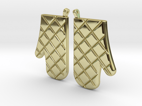 Oven Mitt Earrings in 18k Gold Plated Brass