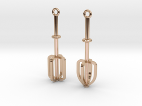 Mixer Beater Earrings in 14k Rose Gold Plated Brass