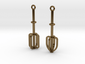 Mixer Beater Earrings in Polished Bronze
