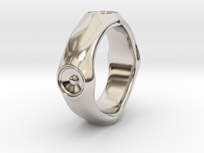 Dizzy Lizzy - US 9 - 19 mm inside diameter Ring in Rhodium Plated Brass: 9 / 59