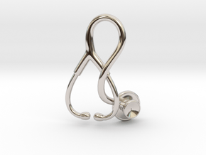 Stethoscope Pendant in Rhodium Plated Brass