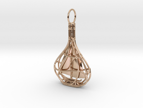 Ship In A Bottle Pendant  in 14k Rose Gold Plated Brass