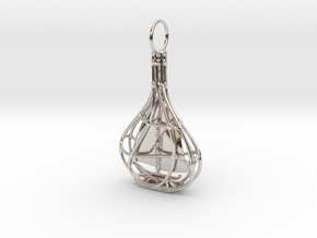 Ship In A Bottle Pendant  in Rhodium Plated Brass
