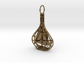 Ship In A Bottle Pendant  in Polished Bronze