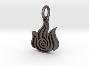 Avatar Fire Pendant in Polished Bronzed Silver Steel
