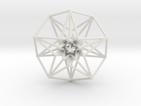 5D Hypercube Sacred Geometry Color lg in White Natural Versatile Plastic