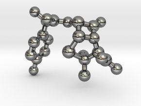 amoxicillin_ball_stick_nonH in Fine Detail Polished Silver