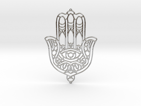 Khamsa (The Hand) in Fine Detail Polished Silver