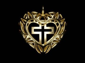 Cross My Heart Pendant in Polished Brass