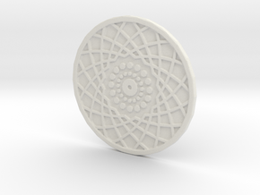 Coaster Geometric Arcs 1 in White Natural Versatile Plastic