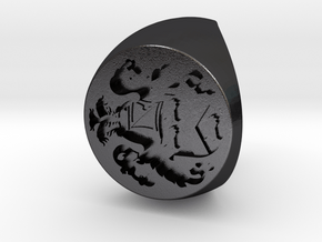 Custom Signet Ring 8 in Polished and Bronzed Black Steel