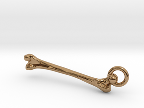 Femur Keychain in Polished Brass