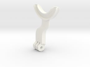 Centered Sport cam mouth mount in White Processed Versatile Plastic