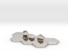 Hex-tile Card holder in Rhodium Plated Brass