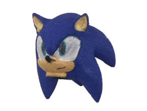 Custom Sonic the Hedgehog Inspired Head for Lego in Blue Processed Versatile Plastic