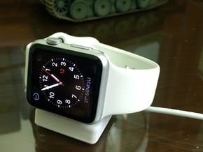 Compact Apple Watch Stand in White Natural Versatile Plastic