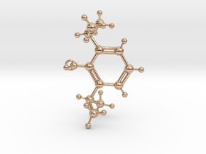 Propofol Molecule in 14k Rose Gold Plated Brass