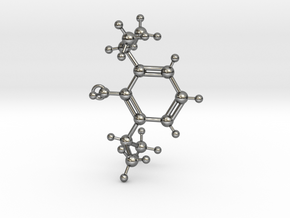 Propofol Molecule in Fine Detail Polished Silver