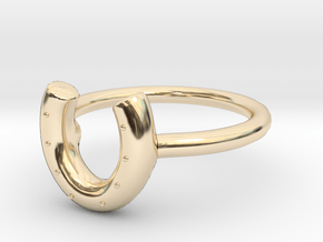 Horse Shoe Ring in 14K Yellow Gold