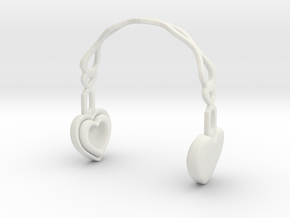  Headphones Heart Version: BJD Doll SD 1/3 size in White Natural Versatile Plastic