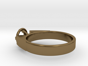 Design Ring For Diamond Ø17 Mm/0.669 inch  Model A in Polished Bronze