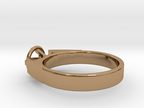 Design Ring For Diamond Ø17 Mm/0.669 inch  Model A in Polished Brass