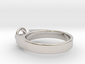 Design Ring For Diamond Ø17 Mm/0.669 inch  Model A in Rhodium Plated Brass